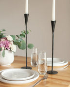 Phoenix Hand Forged Iron Candle Stands | Set of 2