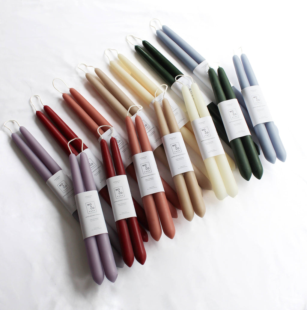 beeswax dipped taper candles, 10 inch, all natural handmade"