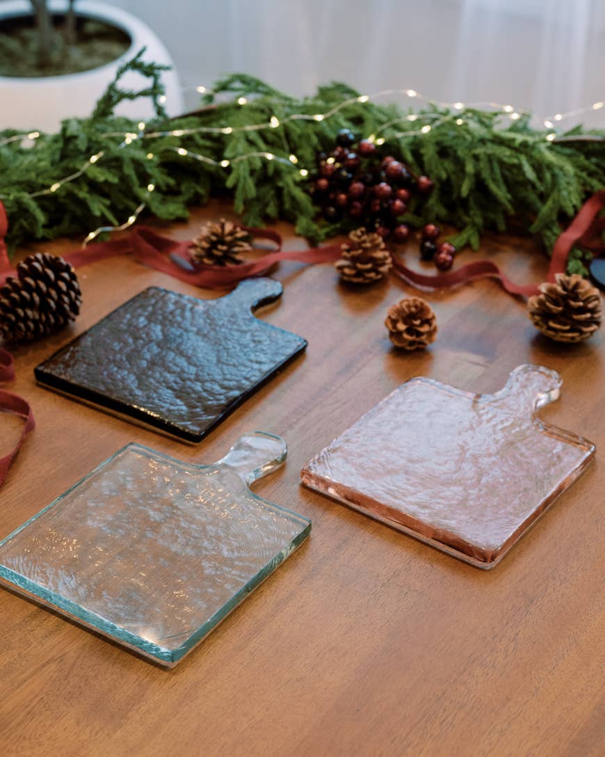 Hammered Glass Square Serving Board