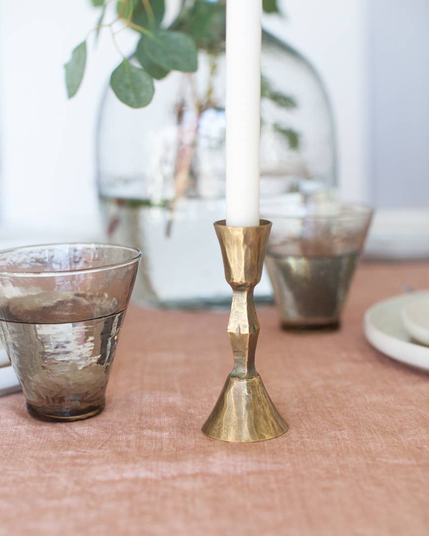 Hand Forged Iron Diamante Candle Holders