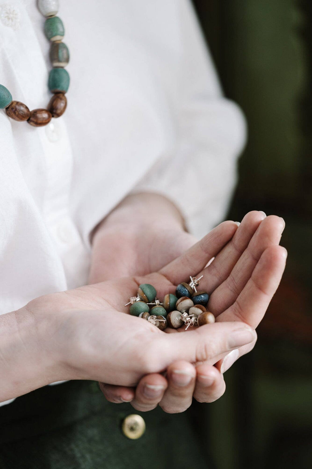 Ink Acorn Studs