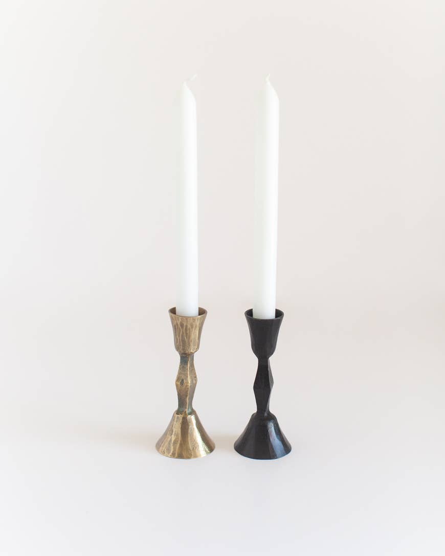 Hand Forged Iron Diamante Candle Holders