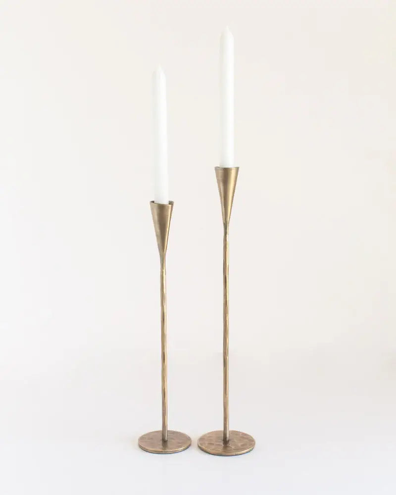 Phoenix Hand-Forged Iron Candle Stands | Set of 2
