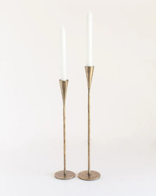 Phoenix Hand-Forged Iron Candle Stands | Set of 2