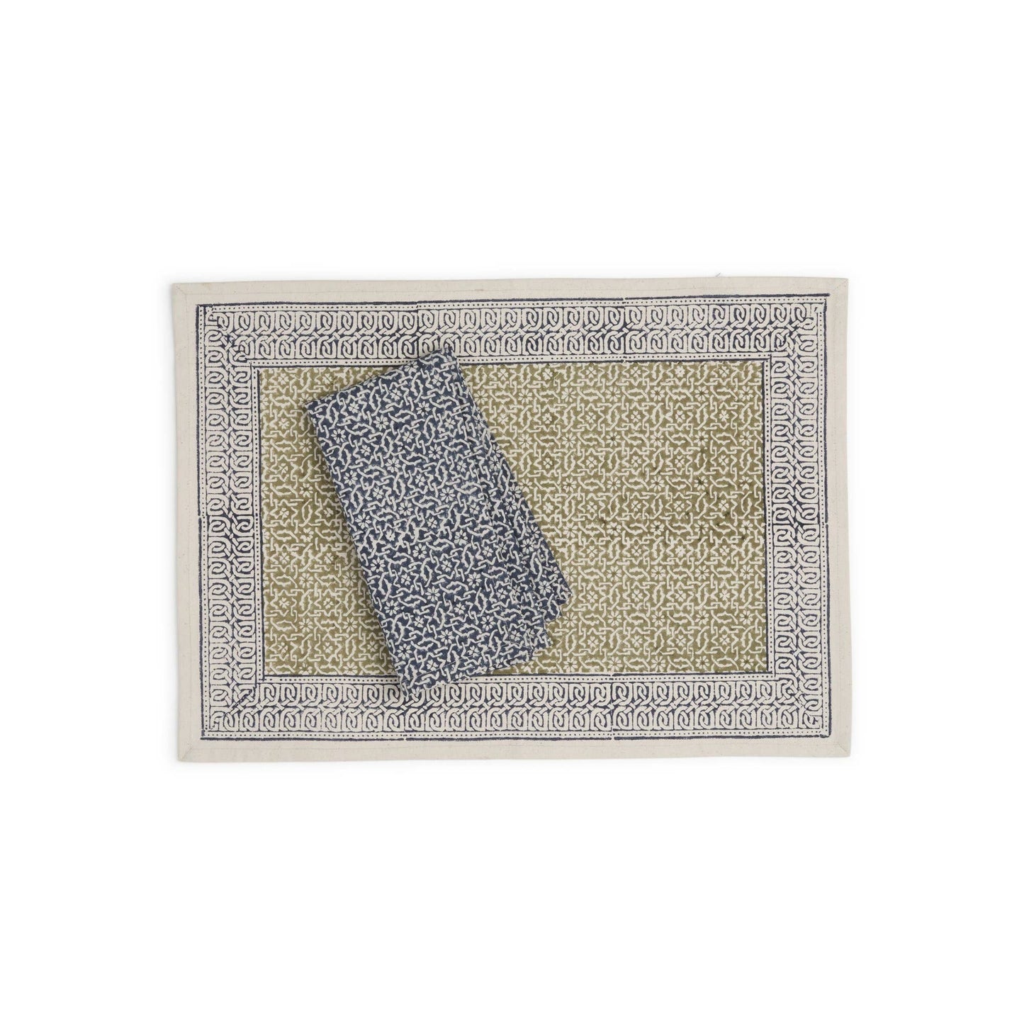 OPAL GARDEN Tablecloth, Hand Block Printed Cotton