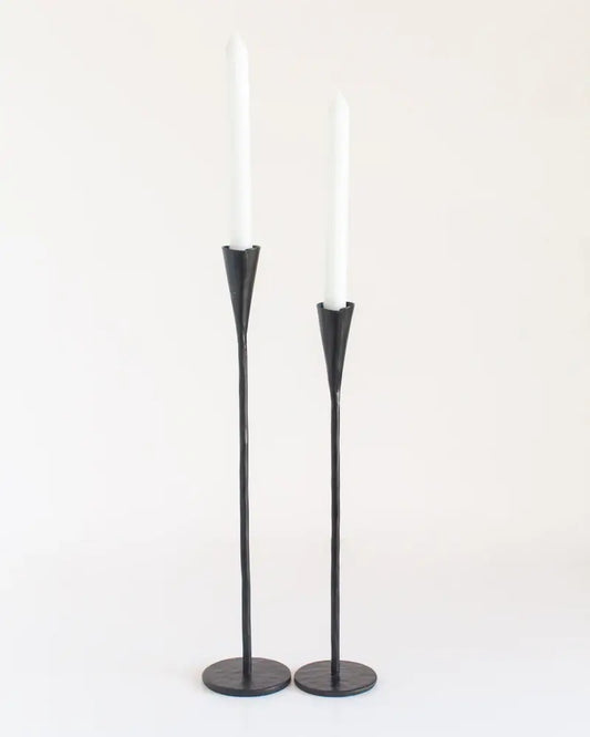 Phoenix Hand-Forged Iron Candle Stands | Set of 2