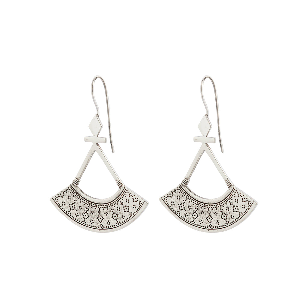 Sienna Earrings | White Brass