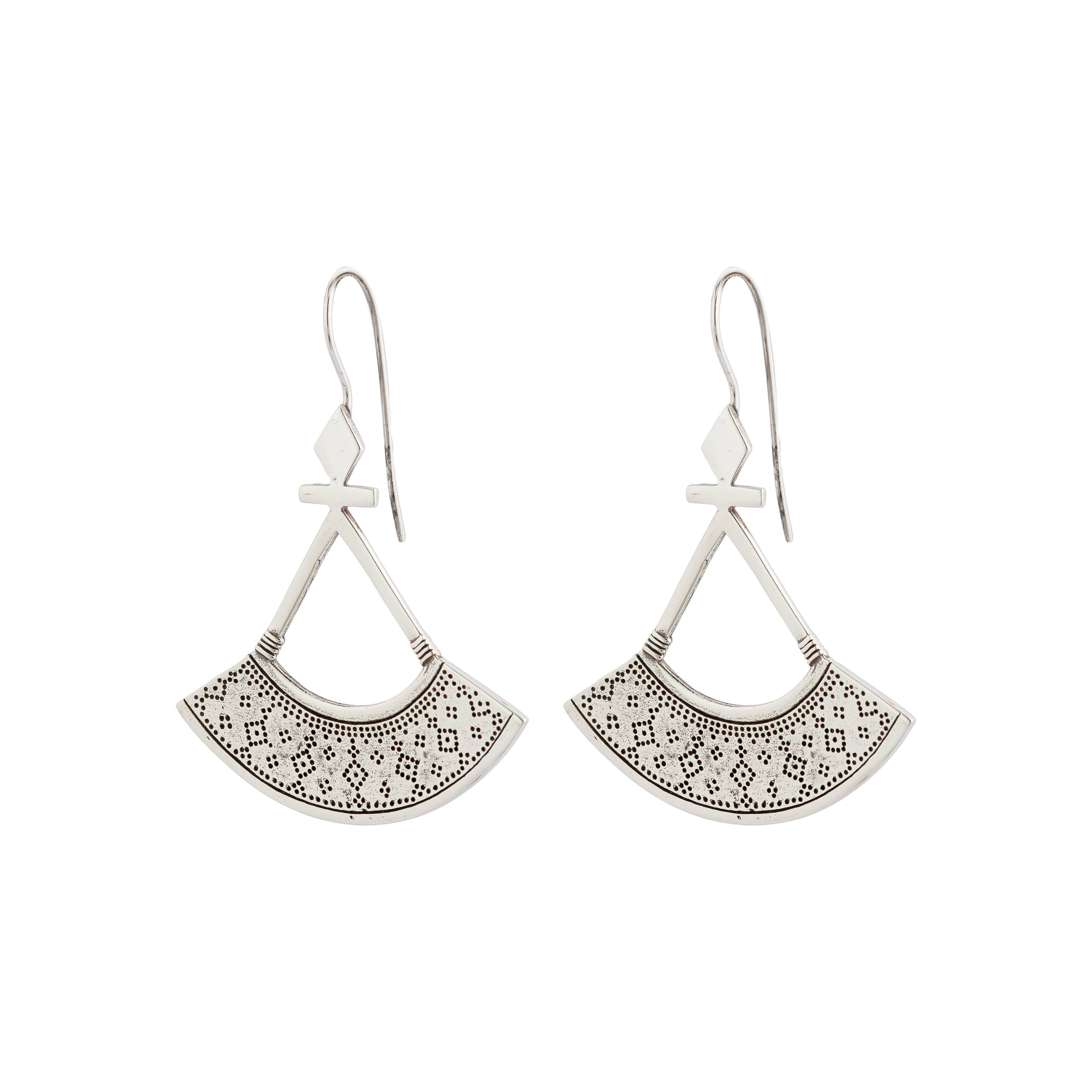 Sienna Earrings | White Brass
