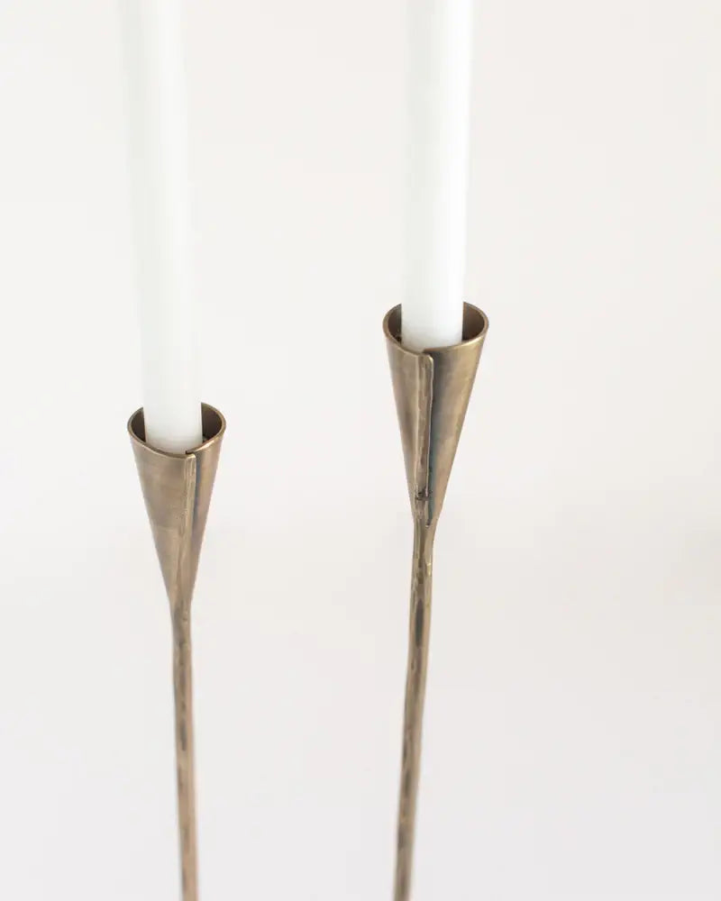 Phoenix Hand Forged Iron Candle Stands | Set of 2