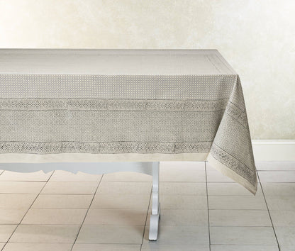 OPAL GARDEN Tablecloth, Hand Block Printed Cotton