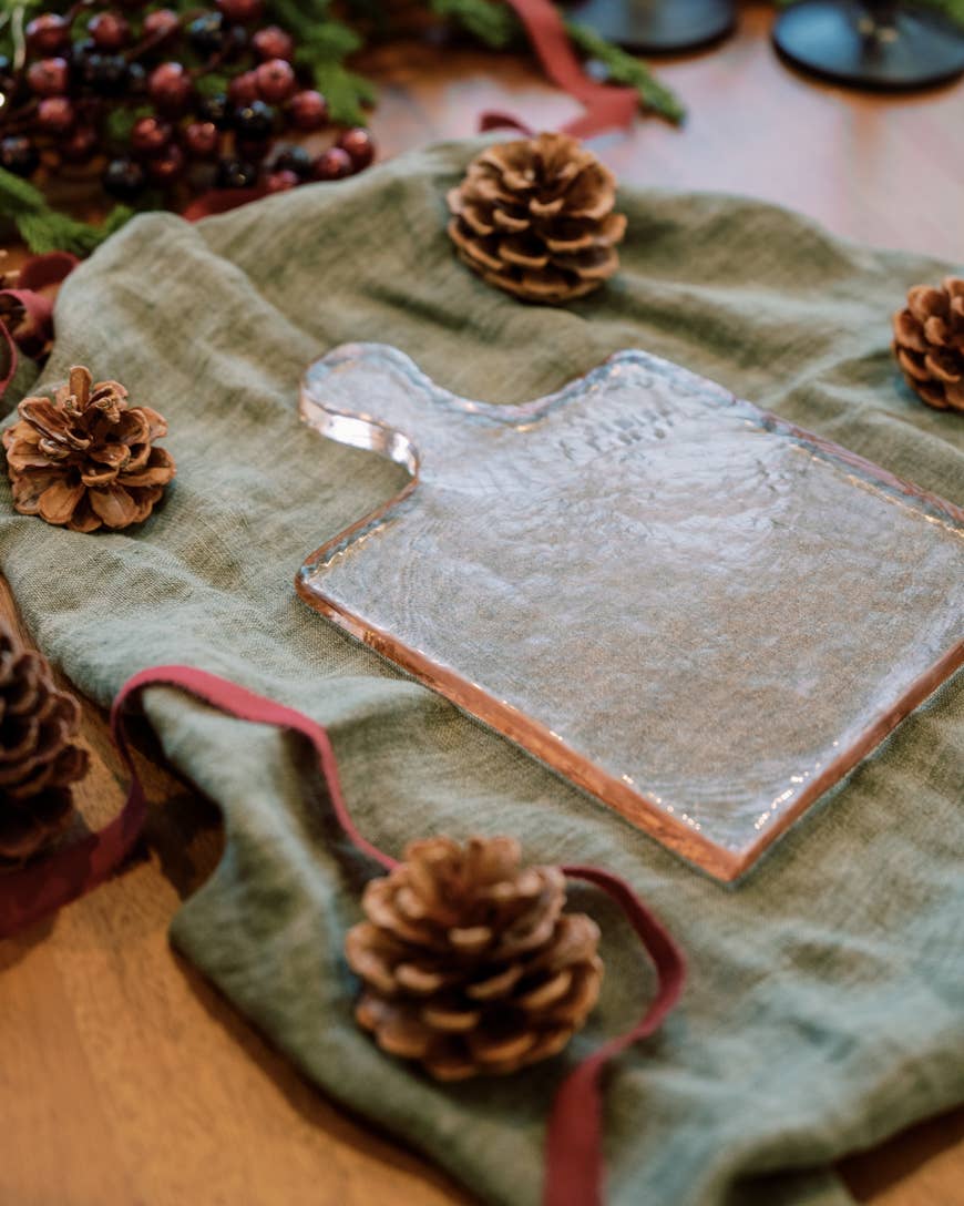 Hammered Glass Square Serving Board