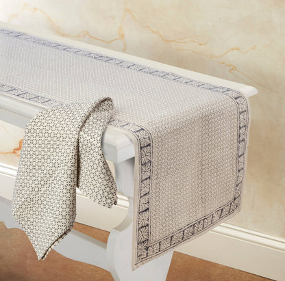 OPAL GARDEN Tablecloth, Hand Block Printed Cotton