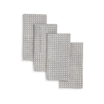 BLUE ROBIN Cotton Napkins - Set of 4 - Hand Block Printed