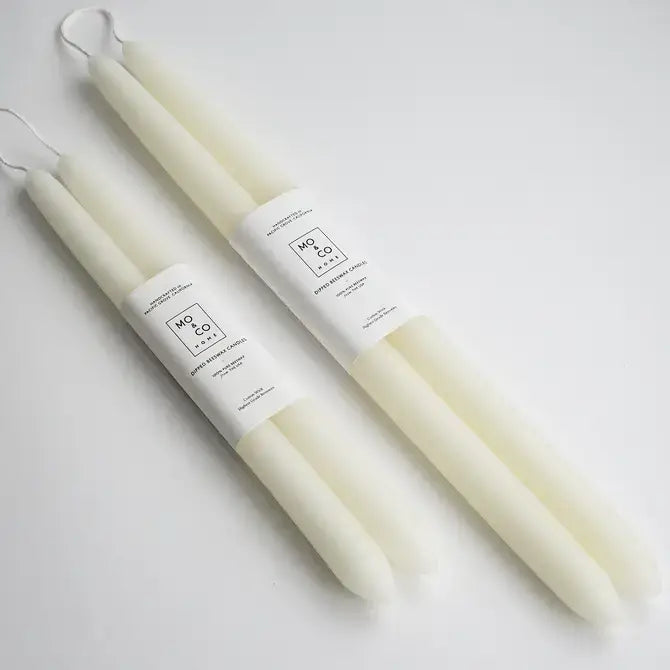 beeswax dipped taper candles, 10 inch, all natural handmade"
