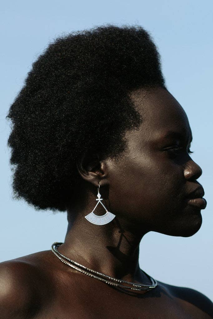 Sienna Earrings | White Brass