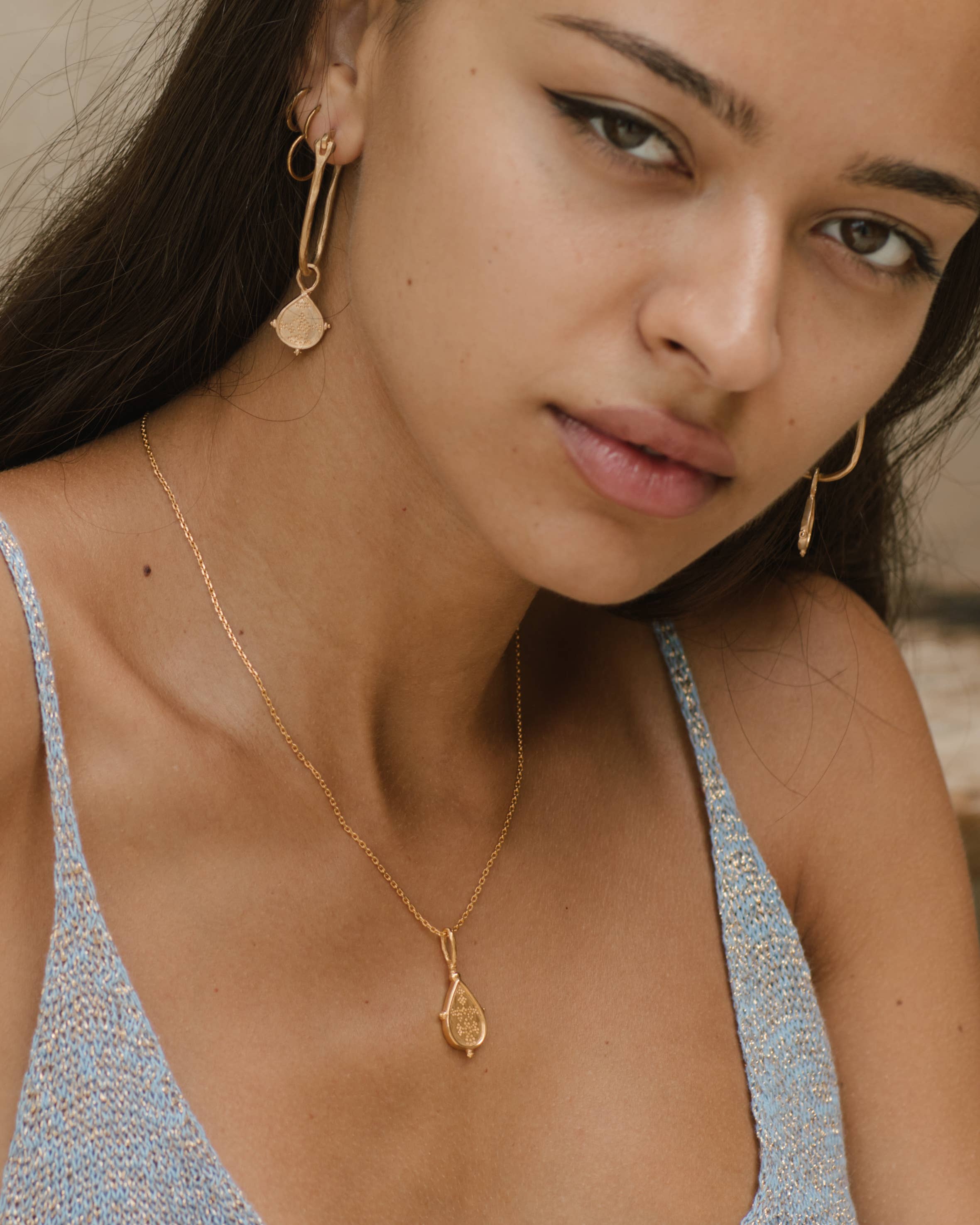 Nahla Hoops | Brass / 22k Gold Plated