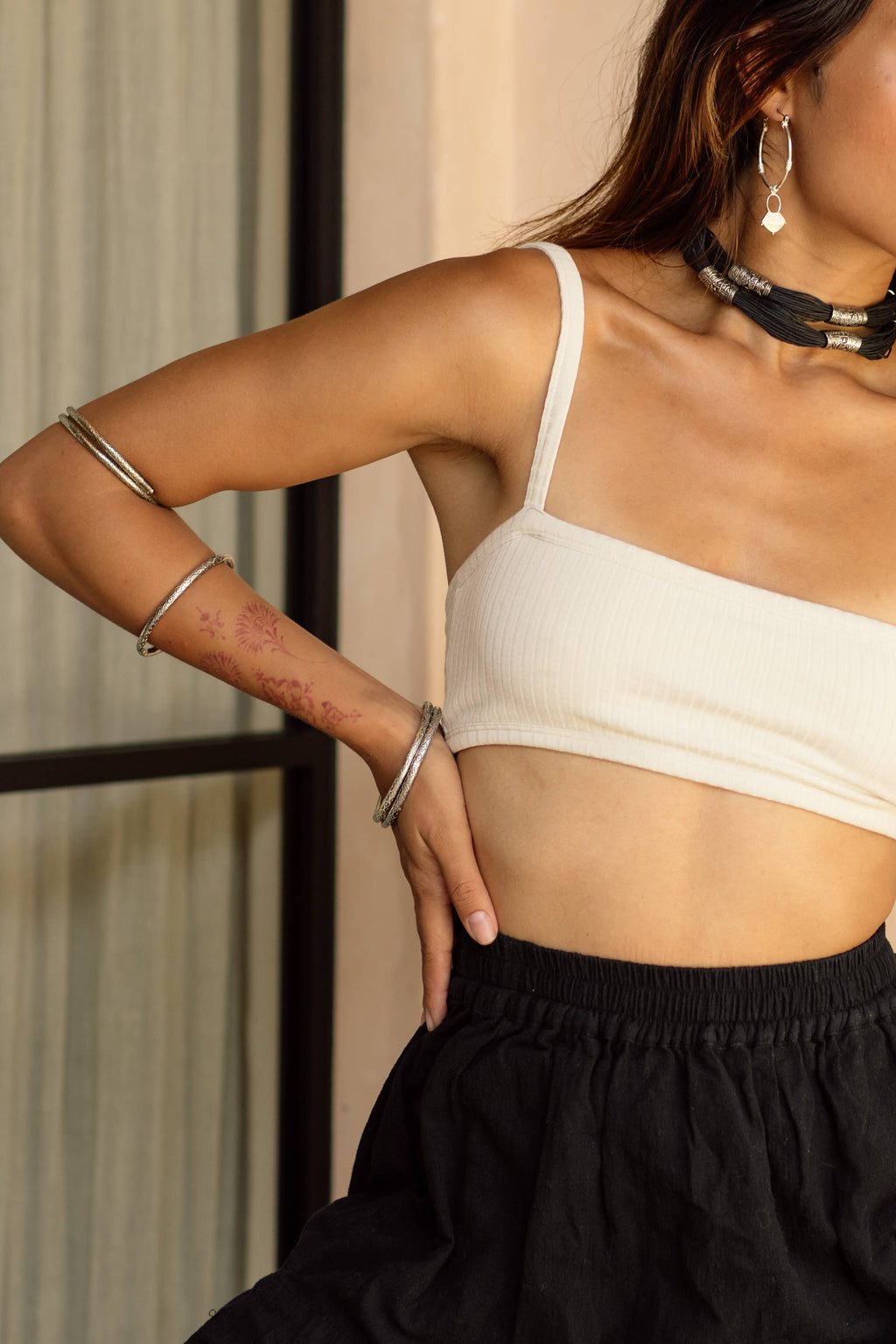 Large Aalia Hoops | Silver Plated