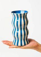 Palma Stripe Vase | Navy & White