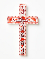 Samira Large Cross | Pink Flower