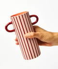 Griffe Bud Vase | Pink Pinstripe