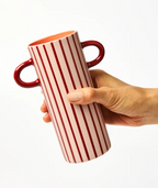 Griffe Bud Vase | Pink Pinstripe