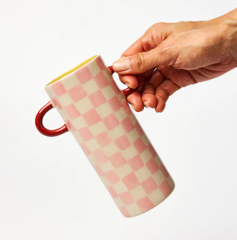 Griffe Bud Vase | Pink Check