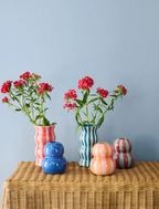 Palma Stripe Vase | Navy & White