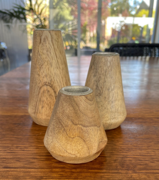 Wood Candle Holder | Set of 3