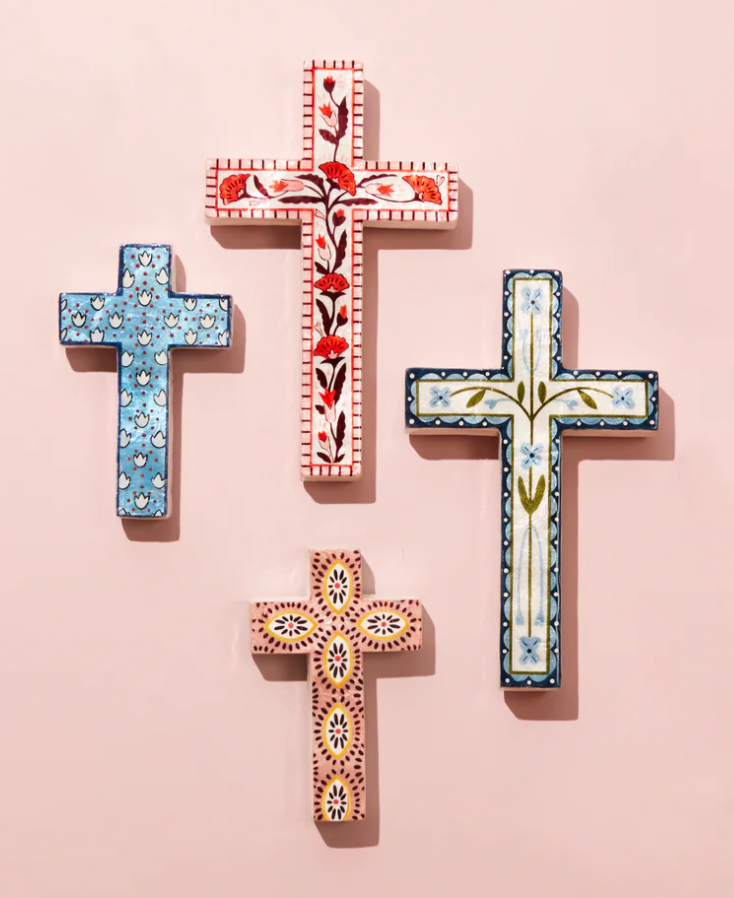 Samira Large Cross | Blue Flower