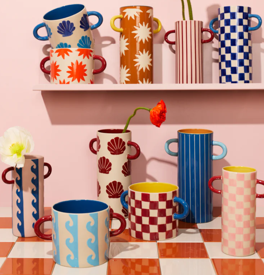 Griffe Bud Vase | Pink Check