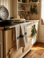 BUNGALOW - SLATE Kitchen Towel, Hand Block Printed Cotton