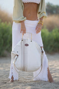 Linen Beach Bag | Multi Stripes Cream