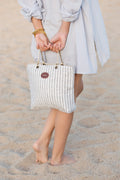 Quilted Linen Handbag | Graphite Britanny