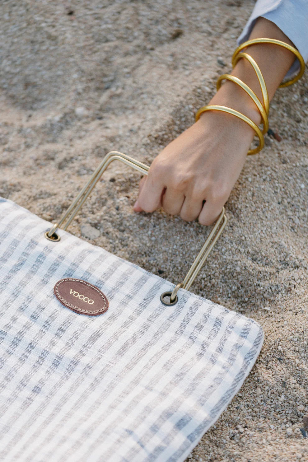 Quilted Linen Handbag | Graphite Britanny