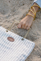 Quilted Linen Handbag | Graphite Britanny