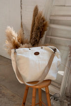 Linen Beach Bag | Lara Cream