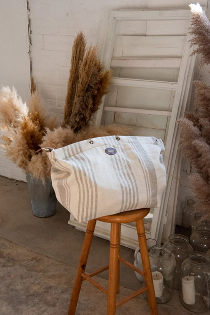 Linen Beach Bag | Linum Cream