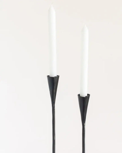 Phoenix Hand-Forged Iron Candle Stands | Set of 2