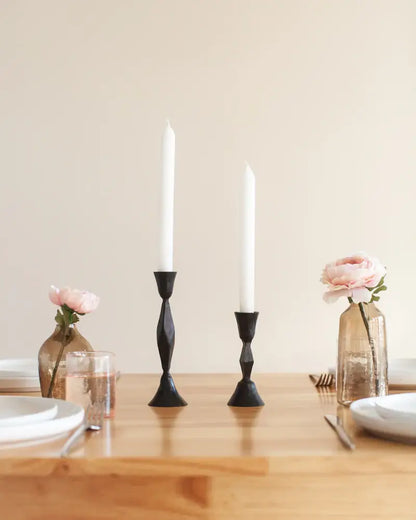 High Diamond Hand-Forged Iron Candle Stand