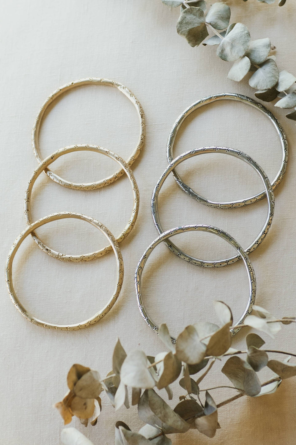 Shivani Bangle Set | White Brass