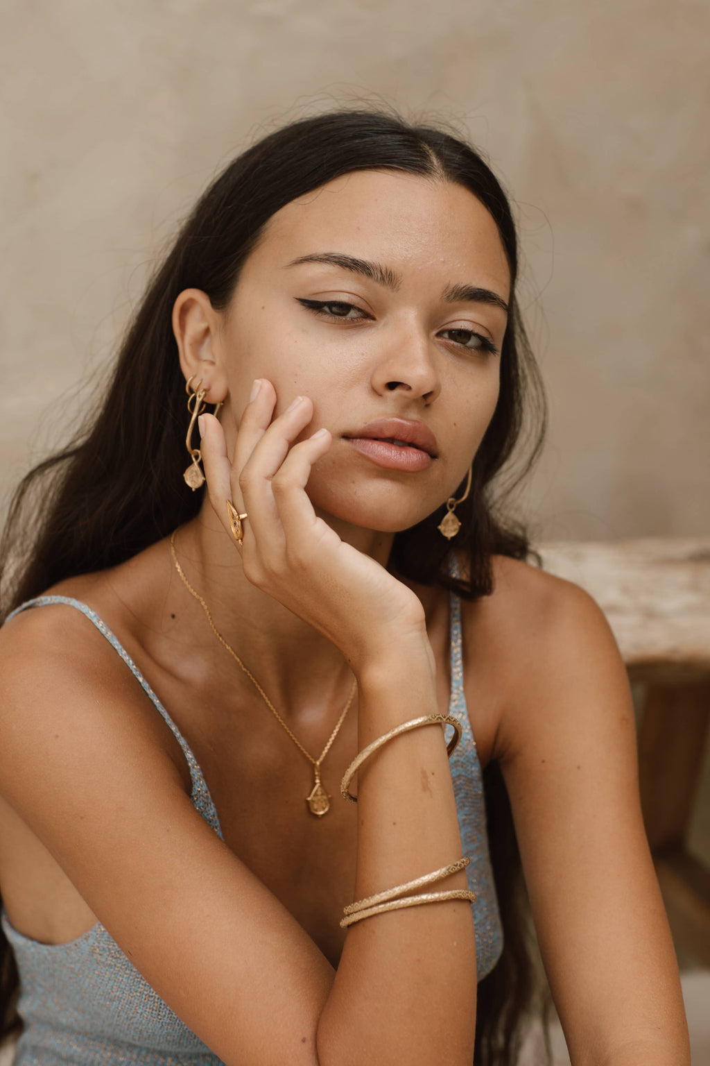 Nahla Hoops | Brass / 22k Gold Plated