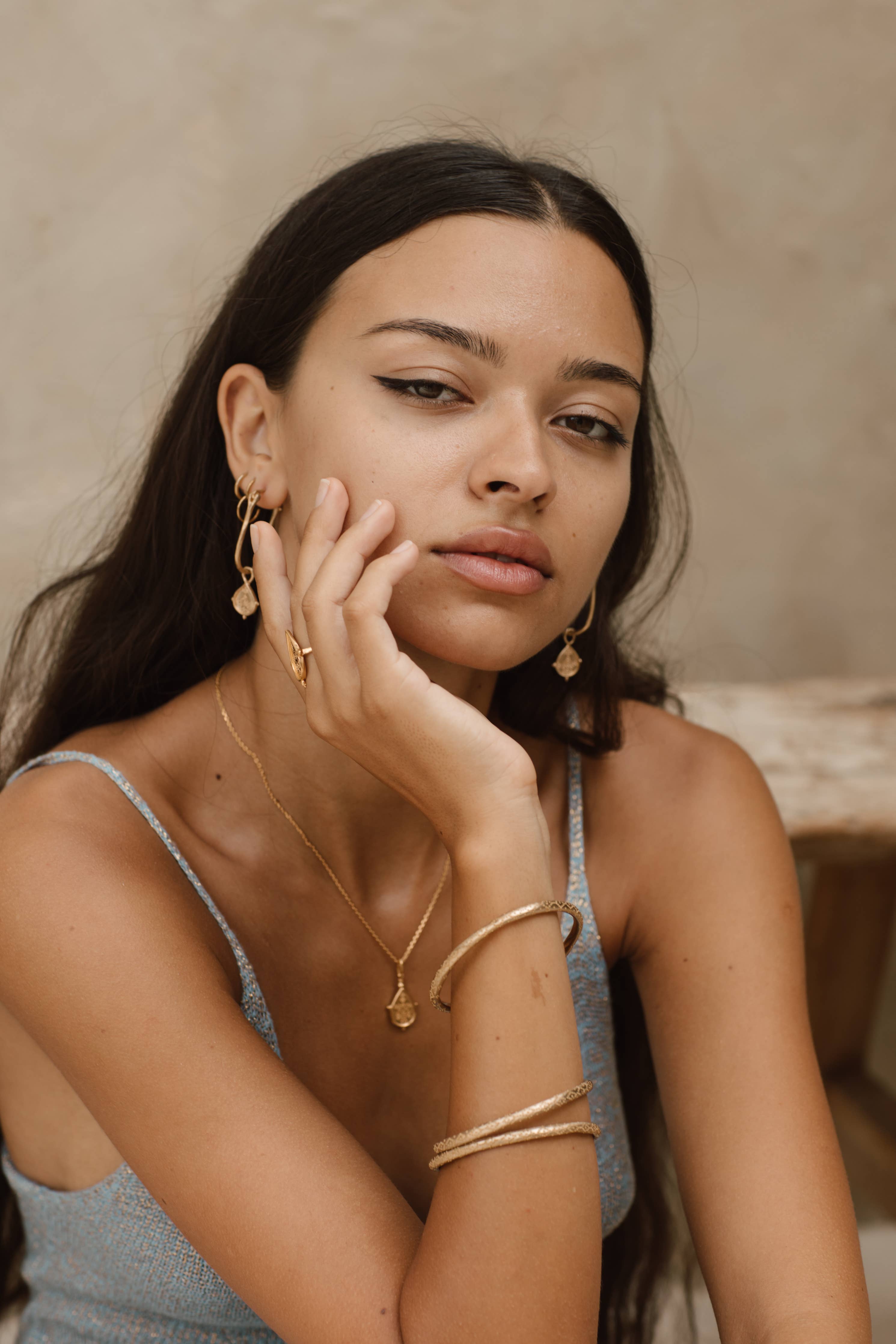 Nahla Hoops | Brass / 22k Gold Plated