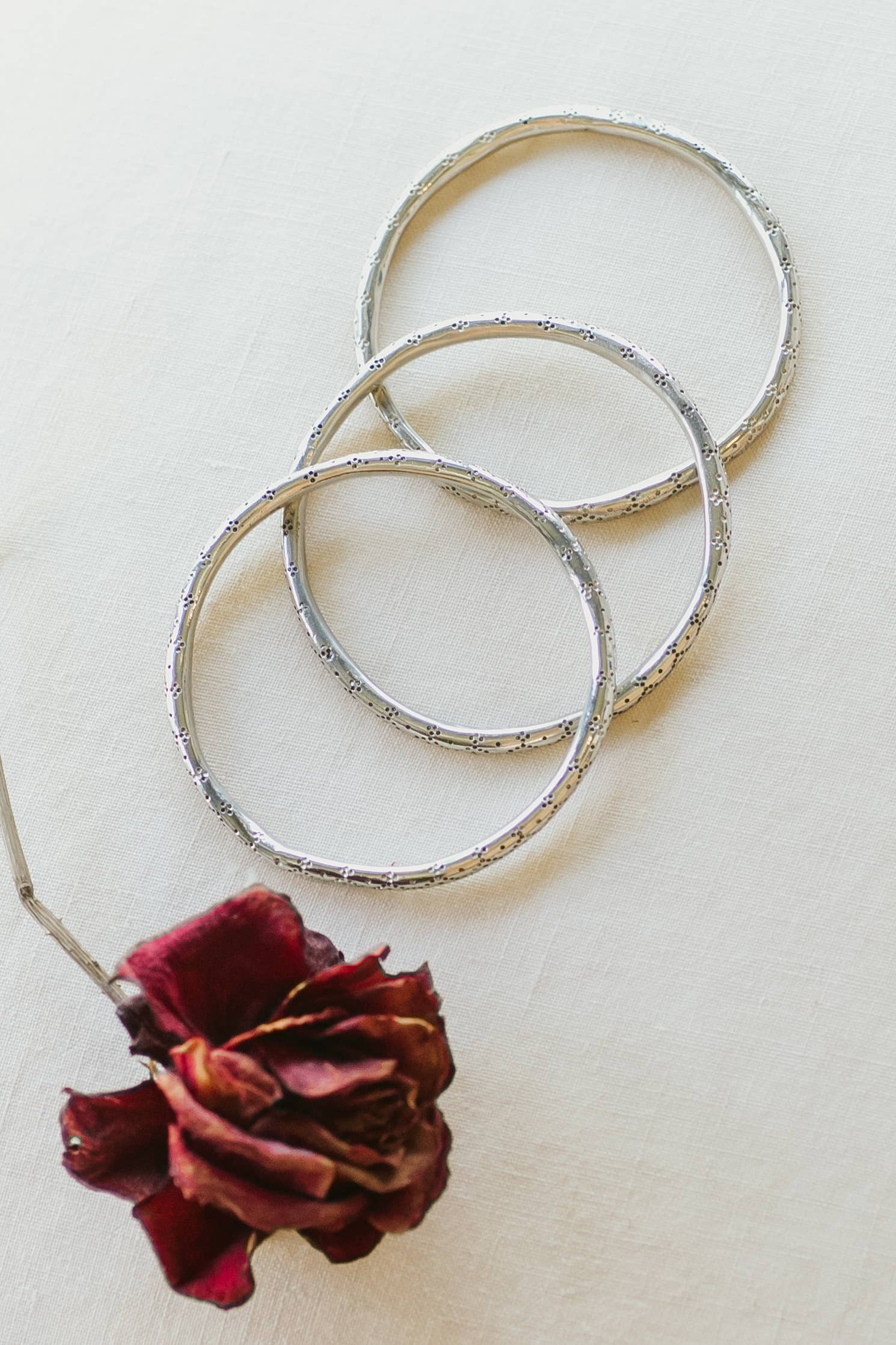 Shivani Bangle Set | White Brass