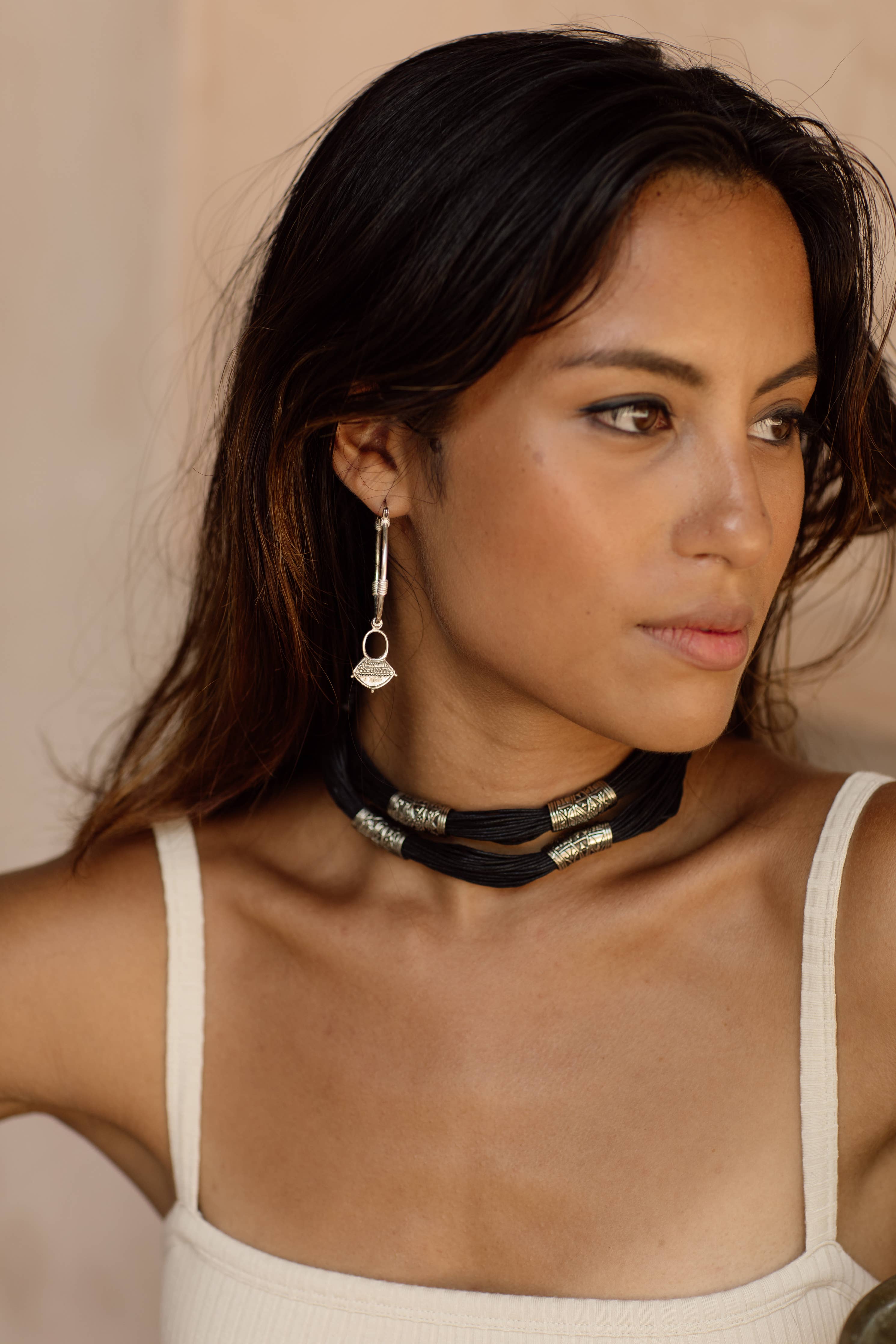 Large Aalia Hoops | Silver Plated