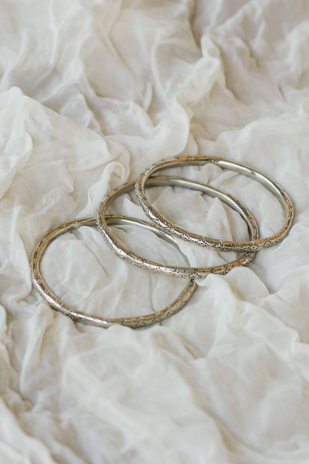 Shivani Bangle Set | White Brass