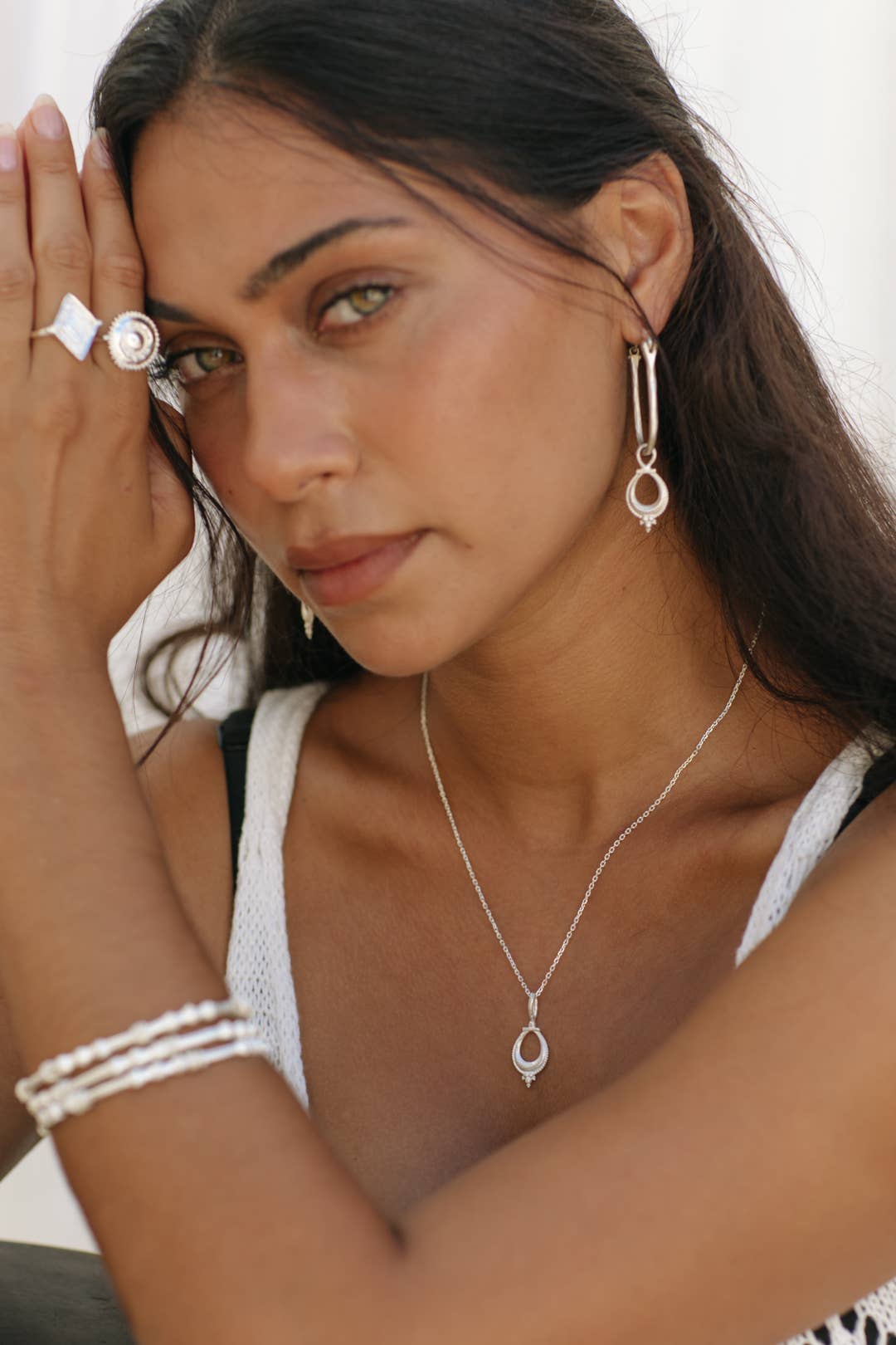 Nalini Hoops | Silver Plated 