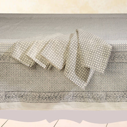 BLUE ROBIN Cotton Napkins - Set of 4 - Hand Block Printed