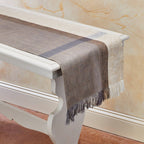CAFE CON LECHE Table Runner, Handwoven Flax Linen