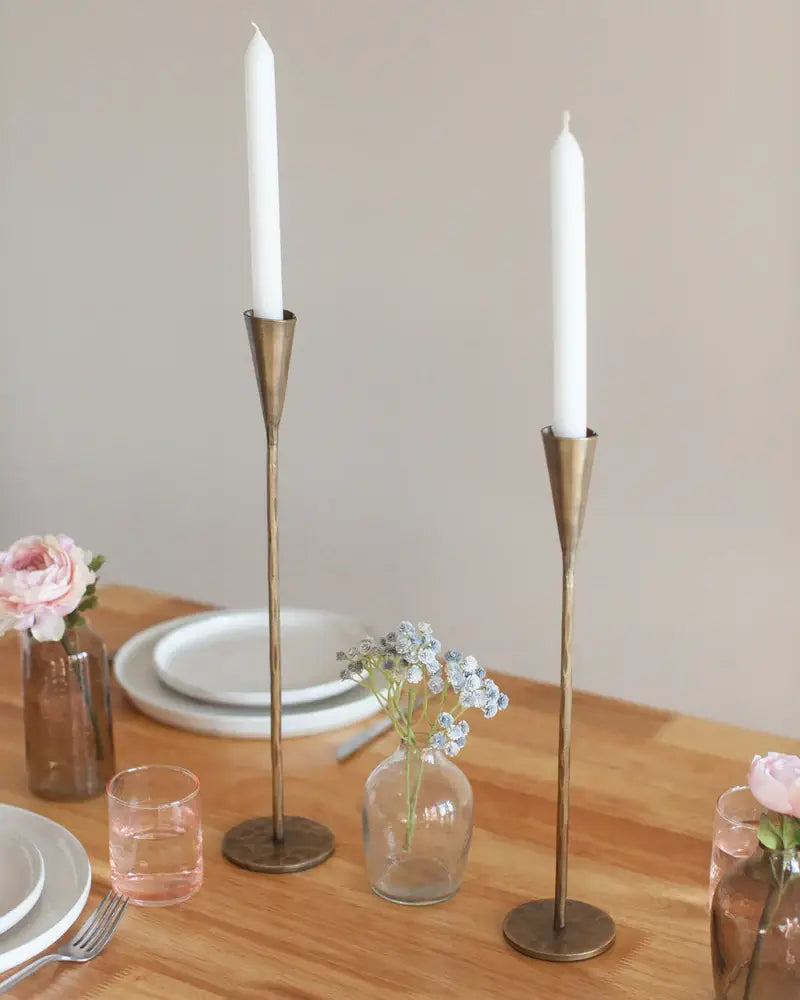 Phoenix Hand Forged Iron Candle Stands | Set of 2